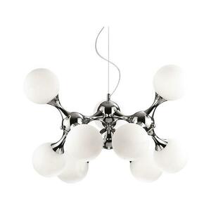 Ideal Lux - Kábelcsillár NODI 9xE14/28W/230V átm. 80 cm fényes króm/fehér 82059 kép