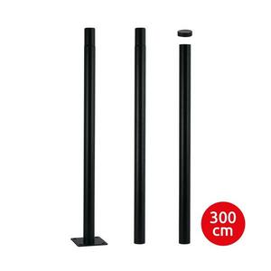 Brilagi - Fémoszlop URBAN kültéri világításhoz, 3 m, fekete BRI163 kép