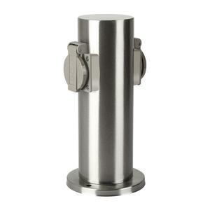 BRILAGI - Kültéri csatlakozós oszlop PILLAR 2Z SCHUKO 230V IP44 matt króm BRI188 kép