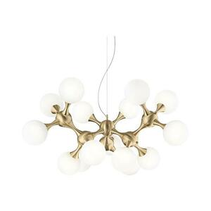 Ideal Lux - NODI kábeles csillár 15xE14/28W/230V Ø 105 cm sárgaréz/fehér 241012 kép