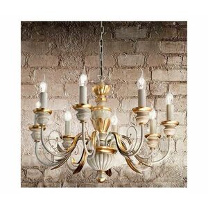 Ideal Lux - Csillár láncon FIRENZE 8xE14/40W/230V átm. 64 cm fehér/arany 012872 kép