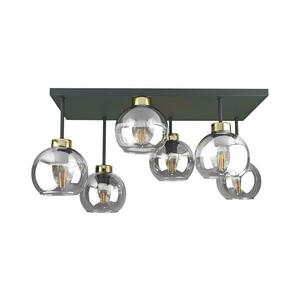 Keter Lighting Felületre szerelhető csillár NESSA 6xE27/60W/230V fekete/arany/átlátszó 2929 kép