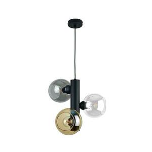 Keter Lighting Csillár zsinóron TUBE 3xE27/60W/230V fekete/füstös bézs/átlátszó 1937 kép