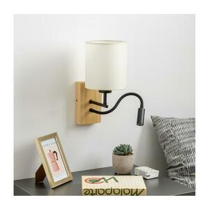 BRILAGI -LED Rugalmas fali lámpa NUBILA WOOD 1xE27/25W/230V + LED/3W tölgy/fekete/krémes BRI129 kép