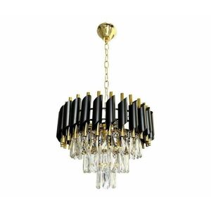 Csillár láncon CRISTAL 5xE14/40W/230V arany/fekete ML1634 kép