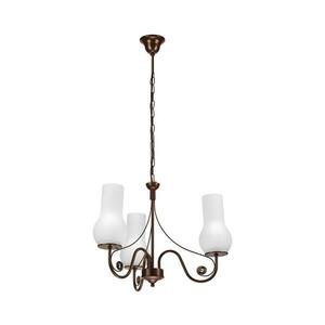 BRILAGI - LED Csillár láncon COTTAGE 3xE14/40W/230V barna/fehér BG1510+3xBG2270 kép