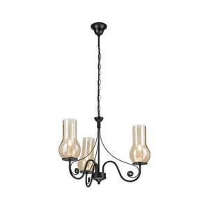BRILAGI - LED Csillár láncon COTTAGE 3xE14/40W/230V fekete/barna BG1512+3xBG2273 kép