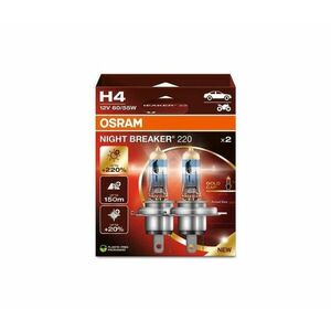 KÉSZLET 2x Osram NIGHT BREAKER H4 P43t 60/55W 12V autóizzó 64193NB220-2HB kép