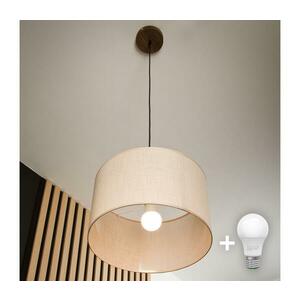 Brilagi - LED Anthony függeszték 1xE27/60W/230V tölgy-dió/beige 8590828610373 kép