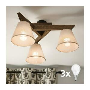 BRILAGI - LED felületre szerelt csillár ANTHONY 3xE14/40W/230V tölgy/dió/bézs. 8590828610656 kép