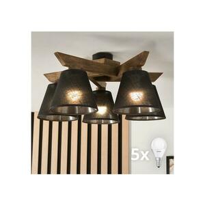 BRILAGI - LED mennyezeti lámpa ANTHONY 5xE14/40W/230V dió/fekete 8590828610816 kép