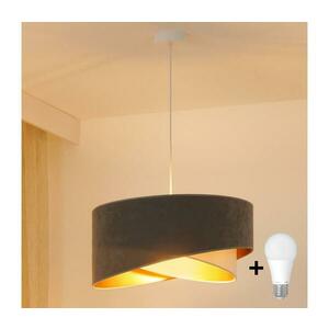 BRILAGI - LED Csillár zsinóron LYRA 1xE27/15W/230V szürke/krémes/arany 8590828007401 kép