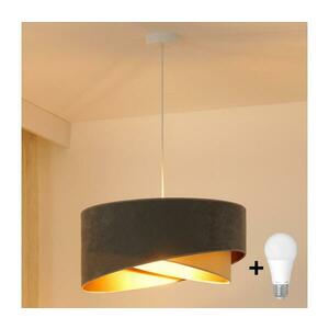 BRILAGI - LED Csillár zsinóron LYRA 1xE27/15W/230V szürke/bézs/arany 8590828007425 kép
