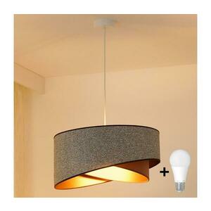 BRILAGI - LED Csillár zsinóron LYRA 1xE27/15W/230V szürke/krémes/arany 8590828007449 kép