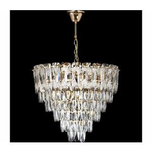 LED csillár láncon 9xE27/60W/230V + 6xLED/6W átm. 50 cm arany W-E2636B/9+6 kép