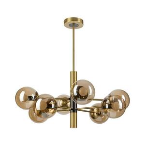 Csillár rúdon ROLLO 8xE14/5W/230V arany/füstös bézs LM-8.218/GOLD/E14 kép