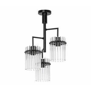 Csillár rúdon 3xE27/60W/230V fekete/átlátszó W-CTX1050-3 clean kép