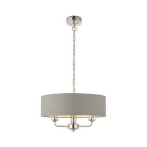 Endon 94377 - Csillár láncon HIGHCLERE 3xE14/40W/230V szürke/fényezett króm 94377 kép