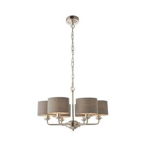 Endon 94381 - Csillár láncon HIGHCLERE 6xE14/28W/230V szürke/fényezett króm 94381 kép