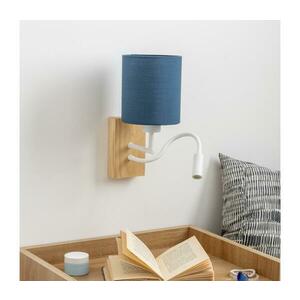 BRILAGI - LED Fali lámpa NUBILA WOOD 1xE27/25W/230V+ LED/3W tölgy/sötét kék BG1565+BG1575 kép