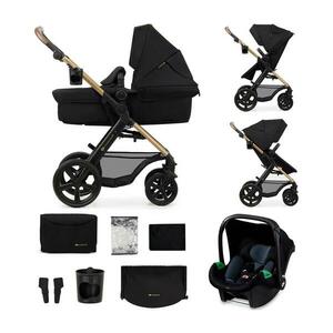 KINDERKRAFT - Kombinált babakocsi 3in1 MOOV 2 Pure fekete + autósülés MINK PRO KSMOOV02BLKEV00 kép