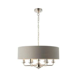 Endon 94373 - Csillár láncon HIGHCLERE 6xE14/40W/230V szürke/fényezett króm 94373 kép