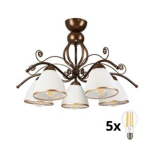 Brilagi - LED Felületre szerelhető csillár ANTICO 5xE27/60W/230V bronz patina 8590828000112 kép