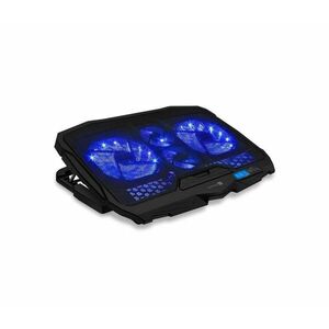CONNECT IT CCP-2200-BK-Hűtő tartó laptophoz 4x látor 2xUSB fekete/kék CCP-2200-BK kép