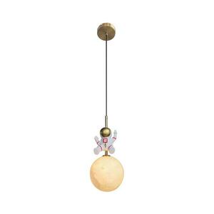 Gyerek csillár zsinóron ASTRONAUT 1xE27/60W/230V átm. 15 cm arany/bézs ML1721 kép