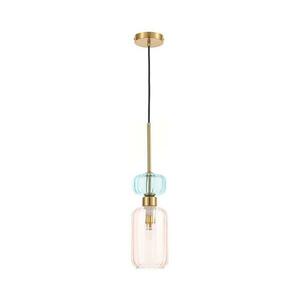 Csillár zsinóron MOLLY 1xE14/40W/230V átm. 12 cm arany/rózsaszín/kék ML1822 kép