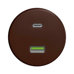 lap - Retro USB aljzat A+C keret nélkül barna H/USB kép