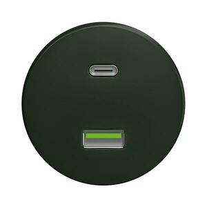 lap - Retro USB aljzat A+C keret nélkül, zöld Z/USB kép
