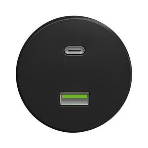 lap - Retro USB aljzat A+C keret nélkül fekete C/USB kép