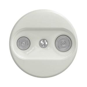 lap - Retro előfizetői aljzat TV+R (végzáró) keret nélkül fehér kerámia K/TV/K kép