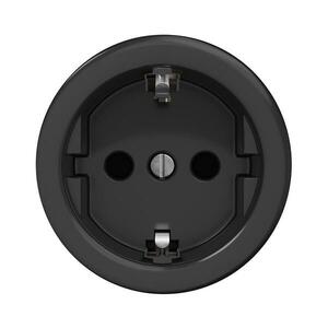 lap - Retro, keret nélküli háztartási fali aljzat SCHUKO 230V/16A, fekete C/ZS kép