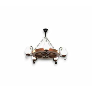 Brilagi - Láncos csillár ROATA 5xE14/40W/230V átm. 70 cm bükk/dió EX-01056 kép