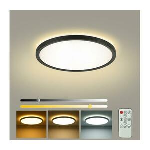 BRILAGI - ULTRA SLIM dimmelhető LED lámpatest, 18 W, 230 V, átm. 30 cm, fekete + távirányító BRI221 kép