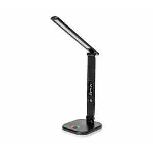 LED RGBW Dimmelhető lámpa vezeték nélküli töltéssel, kijelzővel, USB porttal 6W/5V 3000-6500K fekete PDL711RGBB kép