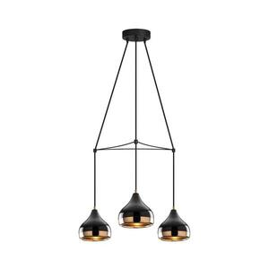 Kábelen függő csillár YILDO 3xE27/40W/230V fekete/rézszínű 892OPV1759 kép