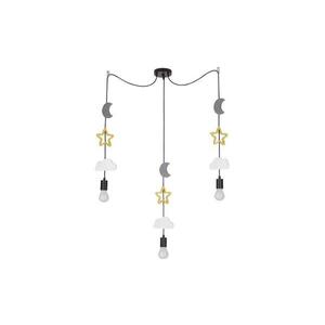 Gyermek csillár zsinóron TRIO 3xE27/20W/230V szürke/sárga/fehér 33-24435 kép