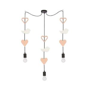 TRIO zsinóros gyerek csillár 3xE27/20W/230V rózsaszín/fehér 33-28488 kép