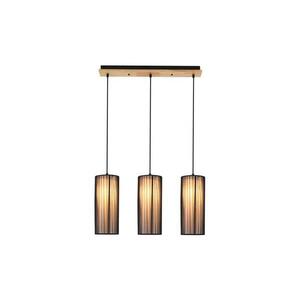 KIOTO zsinóros csillár 3xE27/40W/230V fekete/bükk 50103219 kép