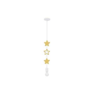 Gyermekcsillár zsinórral STARS 1xE27/20W/230V sárga/fehér 31-12029 kép