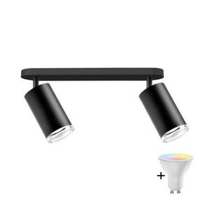 LED RGBW dimmelhető fürdőszobai spotlámpa TURYN 2xGU10/4, 8W/230V IP44 fekete SA1914+2xAI2382 kép