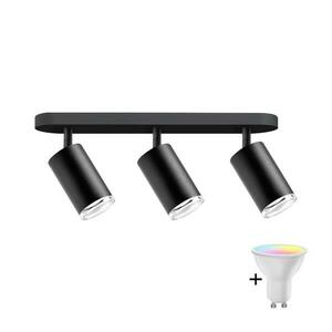 LED RGBW Dimmelhető fürdőszobai spotlámpa TURYN 3xGU10/4, 8W/230V IP44 fekete SA1915+3xAI2382 kép