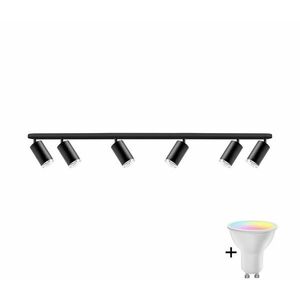 LED RGBW dimmelhető fürdőszobai beépíthető spotlámpa TURYN 6xGU10/6, 5W/230V IP44 fekete SA1946+AI2320 kép