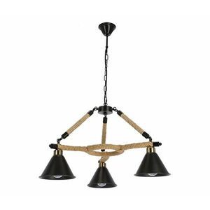 Láncos csillár NEGRU 3xE27/40W/230V fekete/barna 33-28709 kép