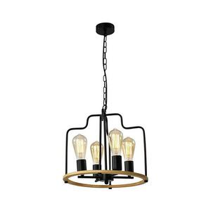 Láncos csillár DATUS 4xE27/40W/230V fekete/barna 34-29690 kép