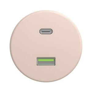 lap - Retro USB aljzat A+C, keret nélküli, antikrózsaszín R/USB kép