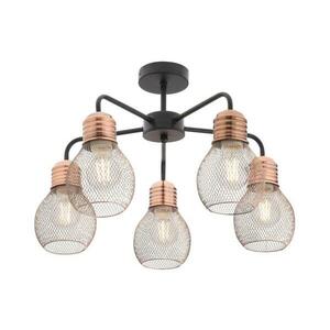 Redo 01-1577 - Csillár rúddal EDISON 5xE27/42W/230V átmérő 53 cm fekete/réz 01-1577 kép